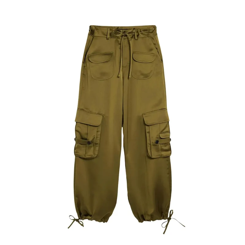 Damenhose aus grünem Polyester von Desigual mit Taschen