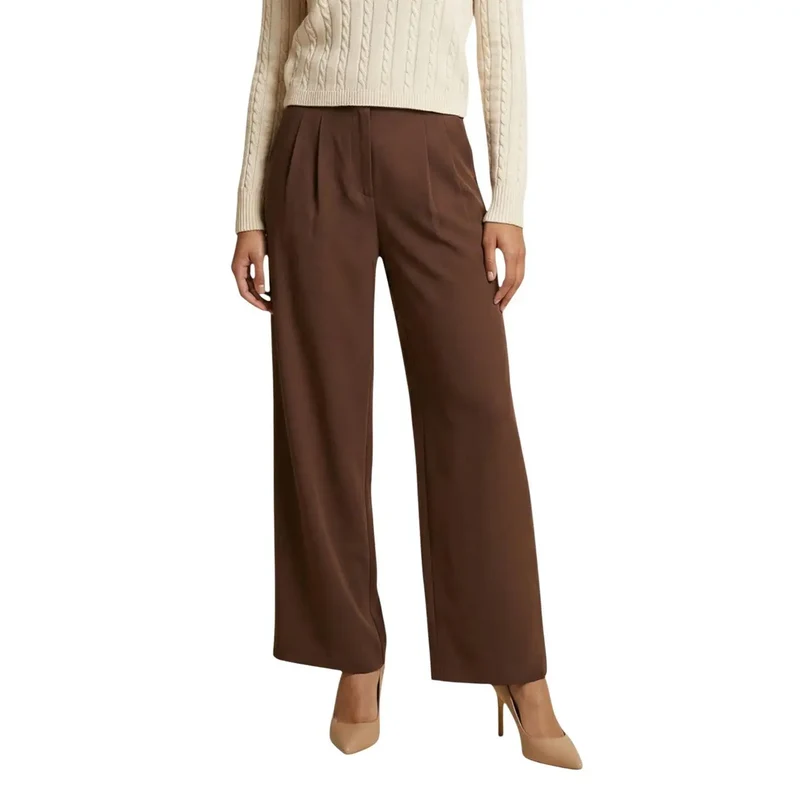 Only Damenhosen Braun aus Polyester und Elastan, Slim Fit