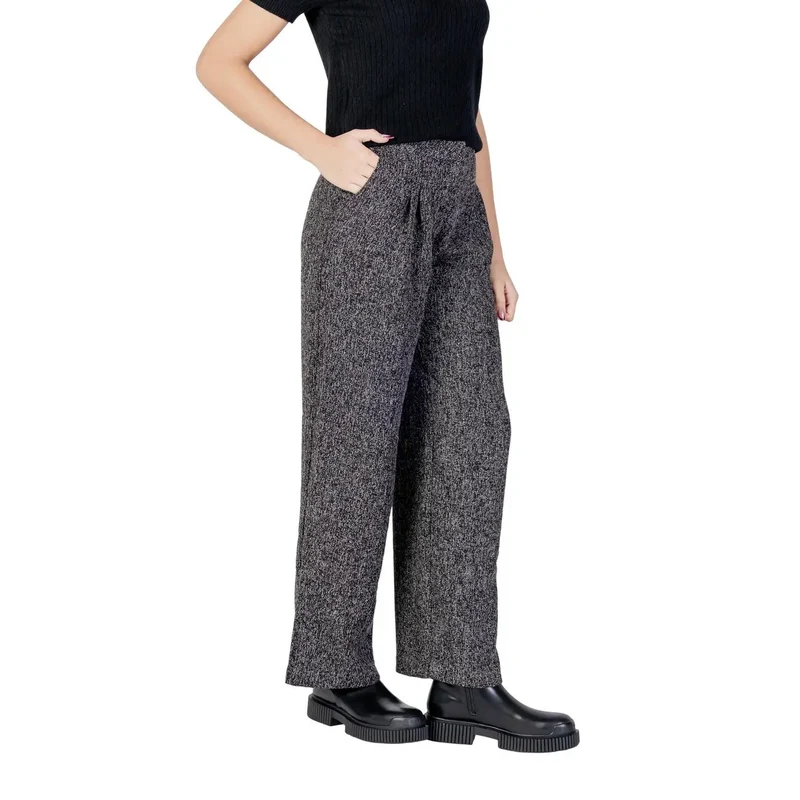 Jacqueline De Yong Damenhosen Schwarz mit Reißverschluss und Knopfleiste Herbst/Winter