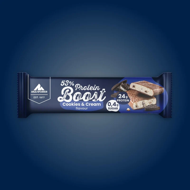 Karton Boost Proteinriegel Cookies & Cream (20x45g) - High Protein