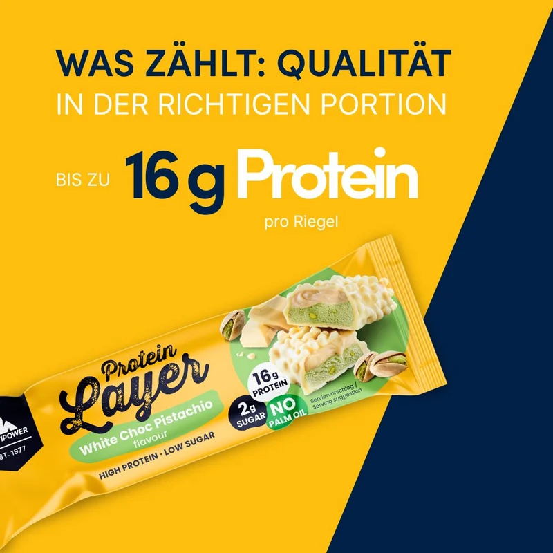 Karton Layer Proteinriegel Weiße Schokolade & Pistazie (18x50g)