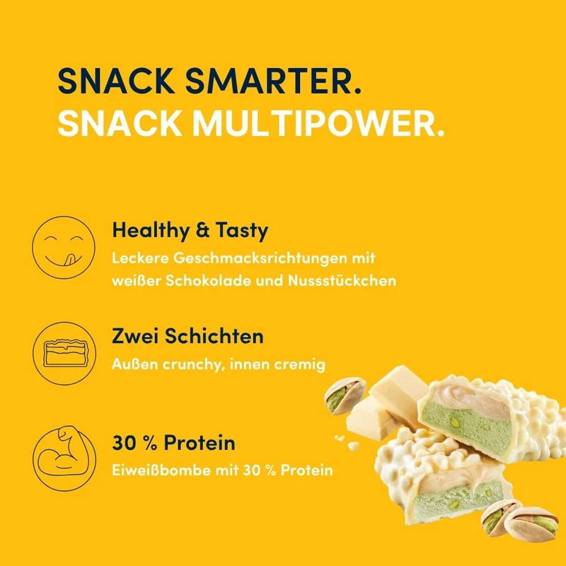 Karton Layer Proteinriegel Weiße Schokolade & Pistazie (18x50g)