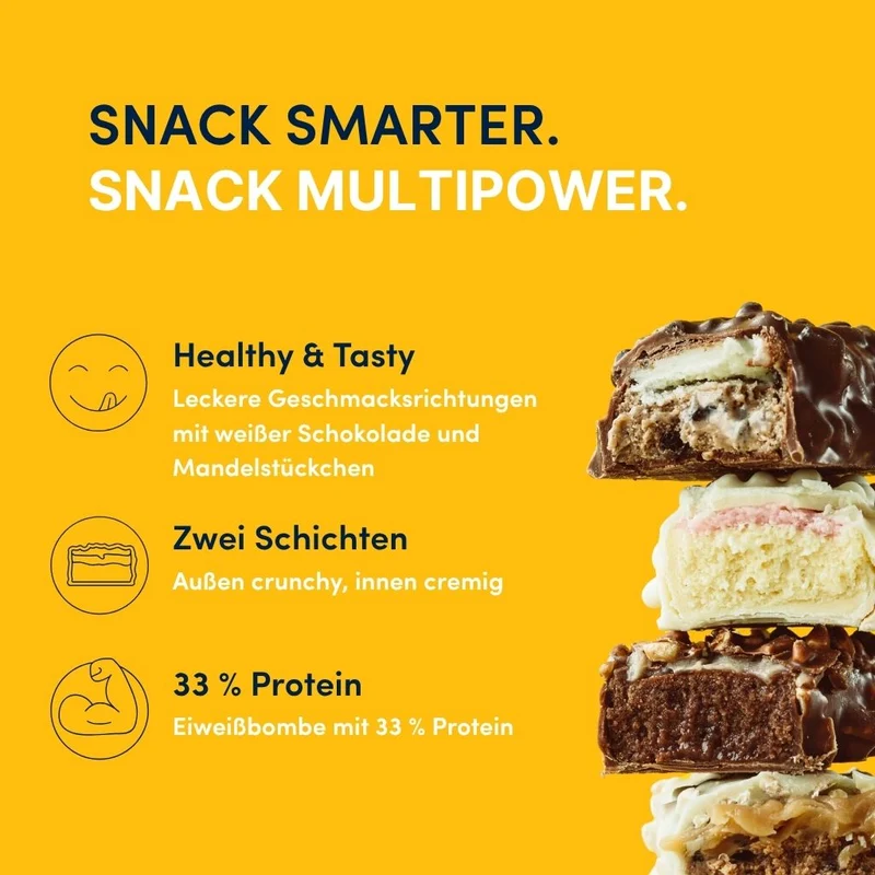 Karton Layer Proteinriegel Weiße Schokolade & Salzmandel (18x50g)