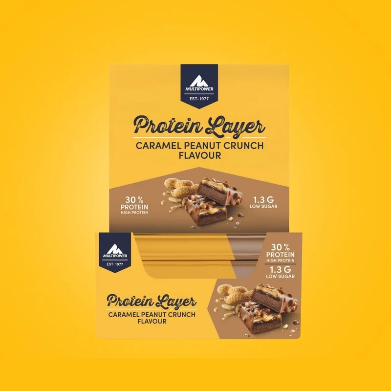 Protein Riegel Layer Karamell & Erdnuss-Crunch - 50g | 16g Protein pro Riegel