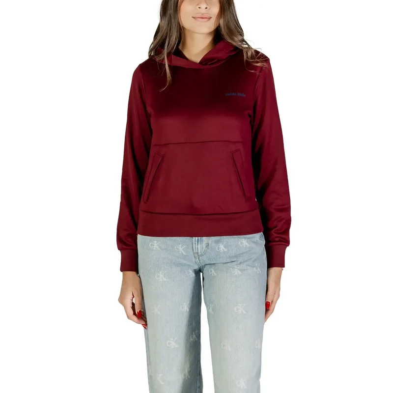 Calvin Klein Damen Bordeaux Herbst Winter Sweatshirt mit Kapuze und Taschen