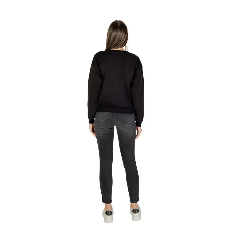 Armani Exchange Frauen Schwarz Bedrucktes Langarm Rundhals Sweatshirt