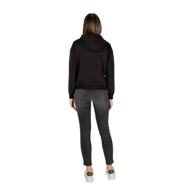 Armani Exchange Frauen Schwarz Bedrucktes Sweatshirt mit Kapuze