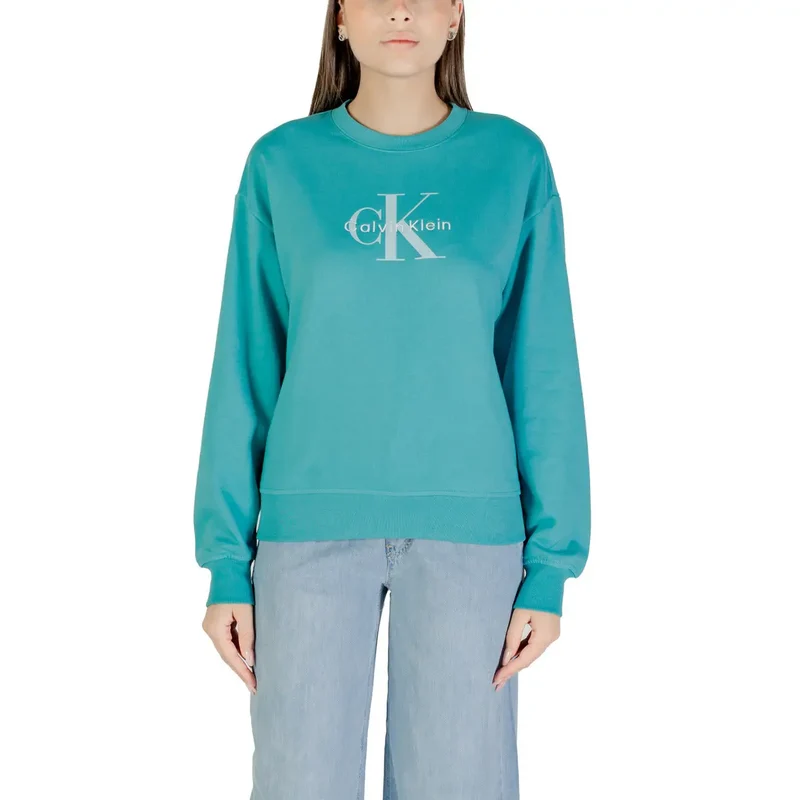 Calvin Klein Jeans Damen Hellblau Print Langarm Sweatshirt