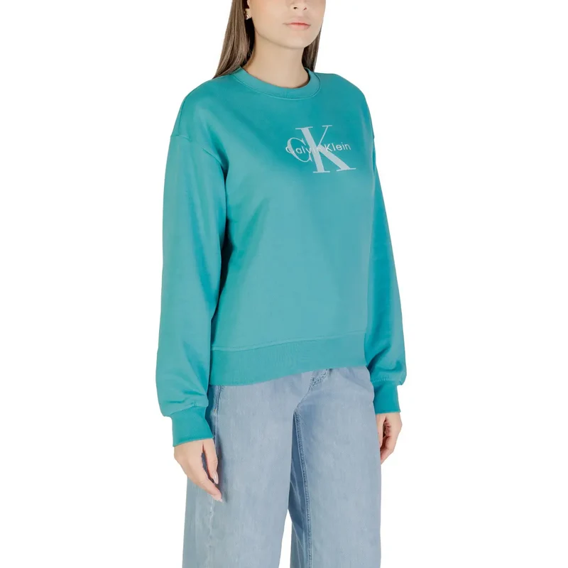 Calvin Klein Jeans Damen Hellblau Print Langarm Sweatshirt