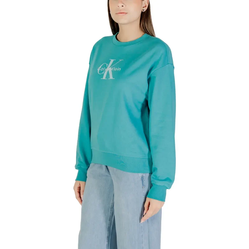Calvin Klein Jeans Damen Hellblau Print Langarm Sweatshirt