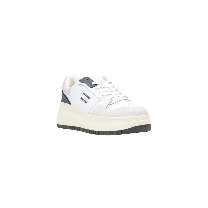 Tommy Hilfiger Frauen Sneakers Weiße Wildlederschnürsenkel