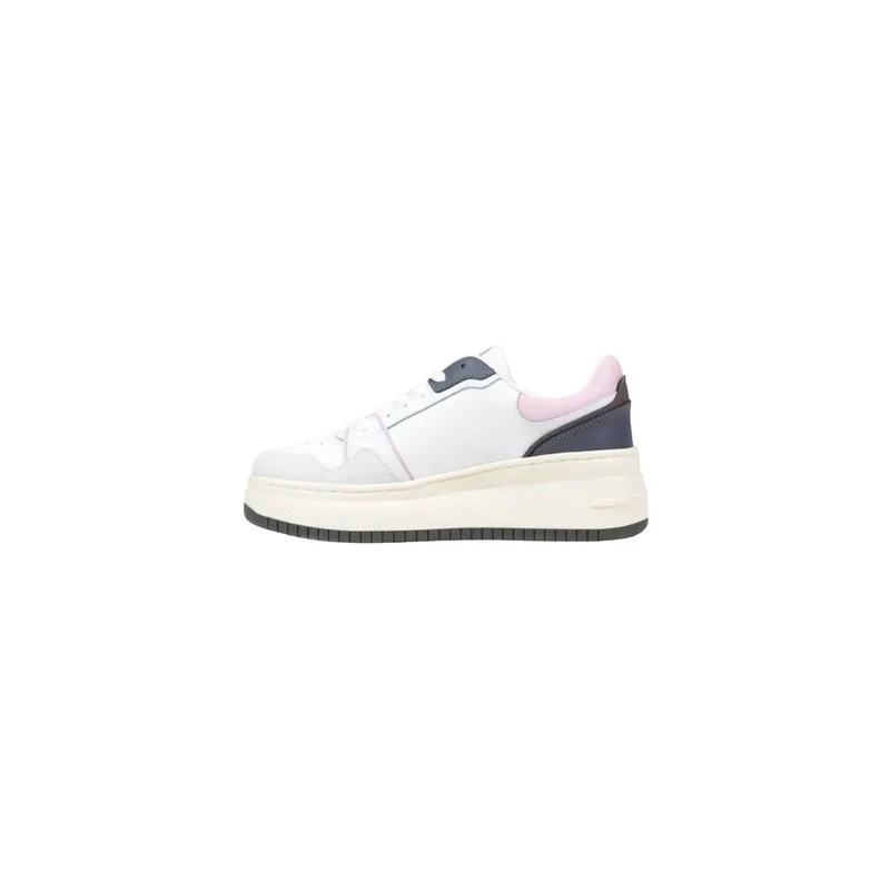 Tommy Hilfiger Frauen Sneakers Weiße Wildlederschnürsenkel