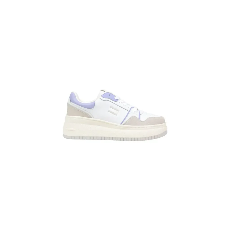 Tommy Hilfiger Frauen Sneakers Weiße Wildlederschnürsenkel