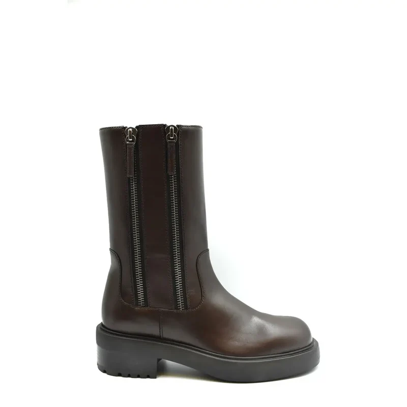 Giuseppe Zanotti Damen-Ankle-Top aus braunem Leder Boots