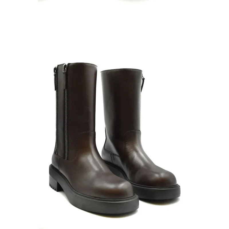 Giuseppe Zanotti Damen-Ankle-Top aus braunem Leder Boots