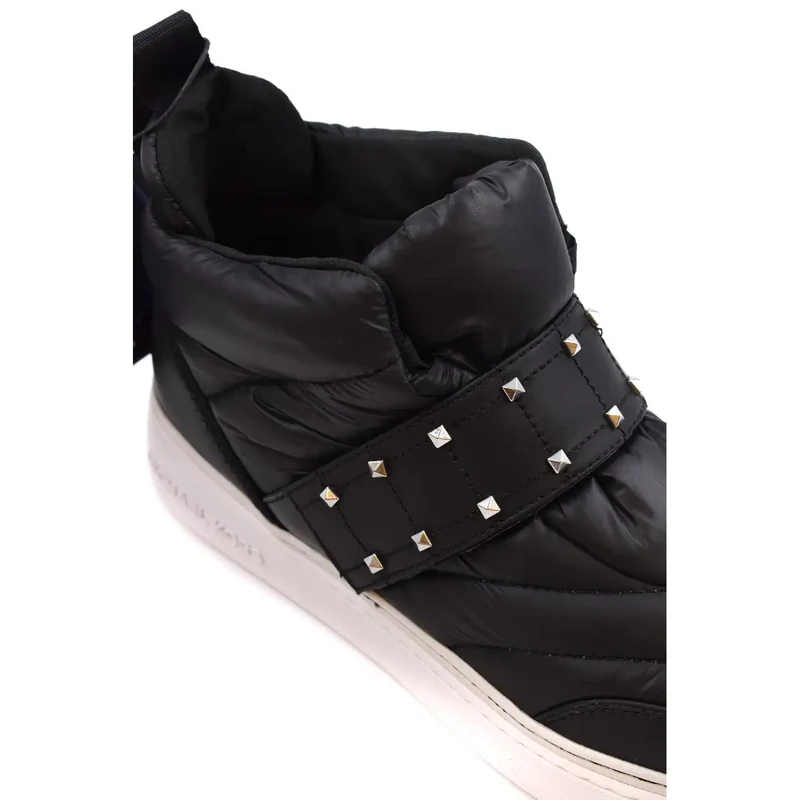 Michael Kors Damen-Nylonhose, schwarz Sneakers Lederbesatz
