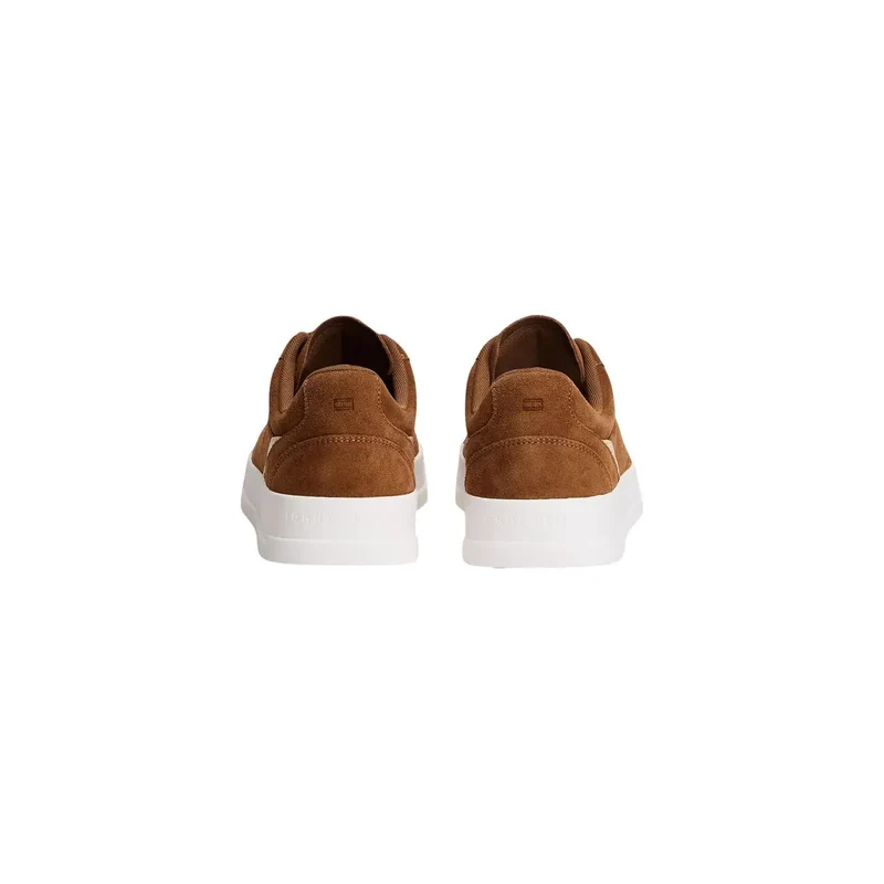 Tommy Hilfiger Herren-Sneaker aus beigem Veloursleder für Herbst und Winter