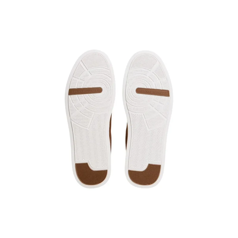 Tommy Hilfiger Herren-Sneaker aus beigem Veloursleder für Herbst und Winter