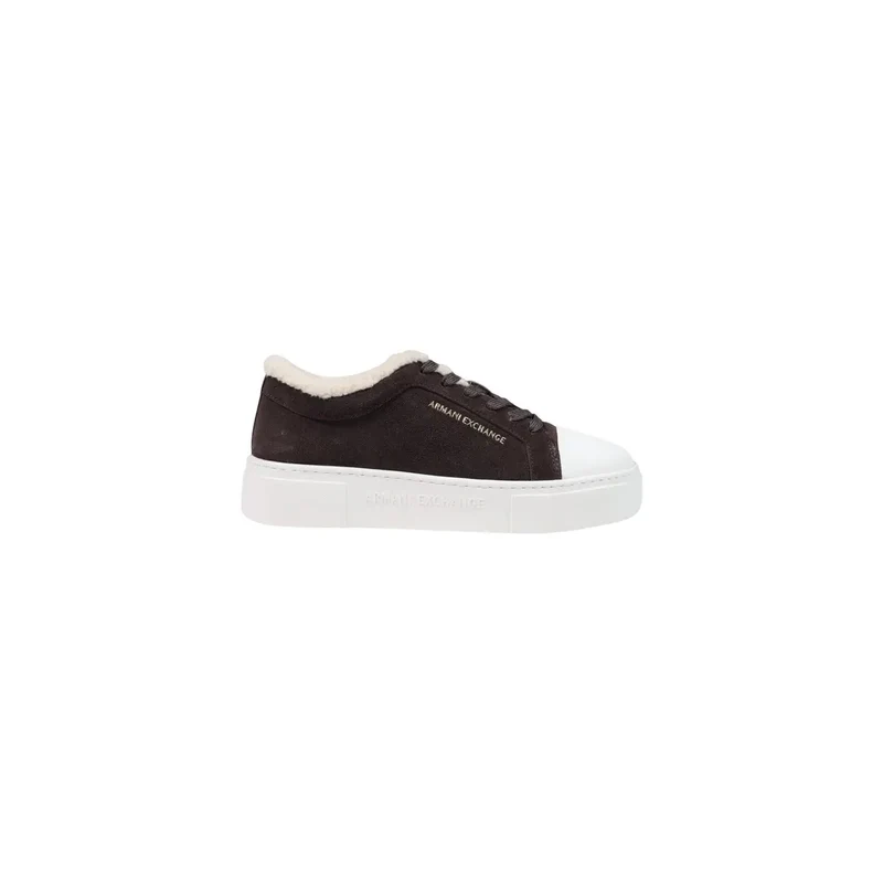 Armani Exchange Damen Leder Sneakers Braun