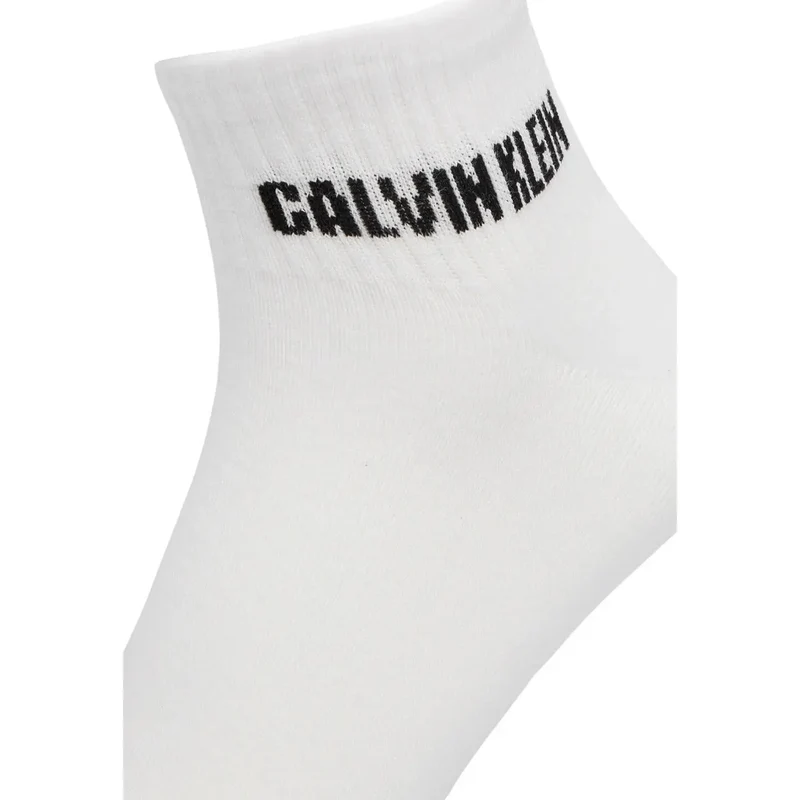 Calvin Klein Herren Baumwollunterwäsche Weiß Viertel Logo Streifen