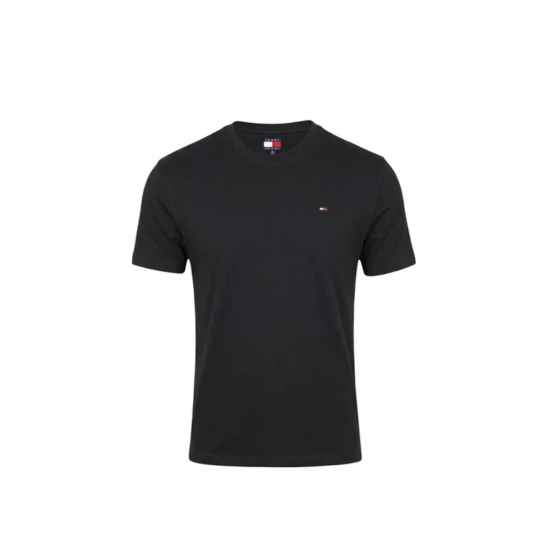 Tommy Hilfiger Jeans Herren T-Shirt Schwarz Bio-Baumwolle DM0DM22504