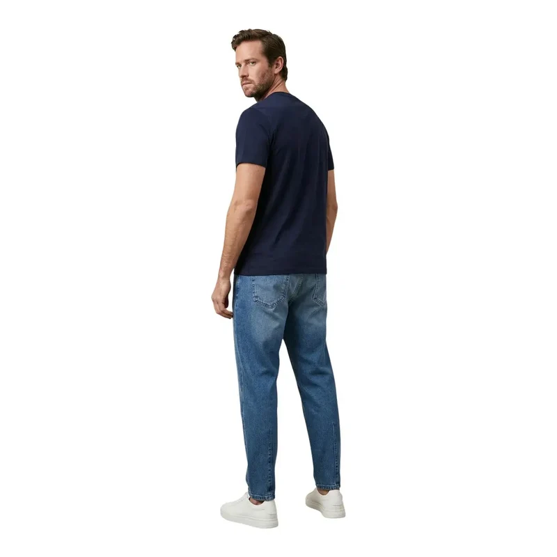 Tommy Hilfiger Jeans Herren T-Shirt Blau Bio-Baumwolle S