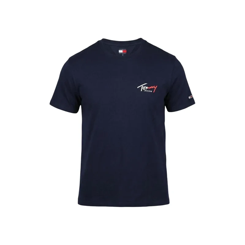 Tommy Hilfiger Jeans Herren T-Shirt Blau Bio-Baumwolle S