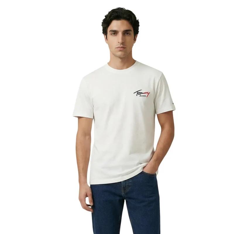 Tommy Hilfiger Jeans Herren T-Shirt Blau Bio-Baumwolle S
