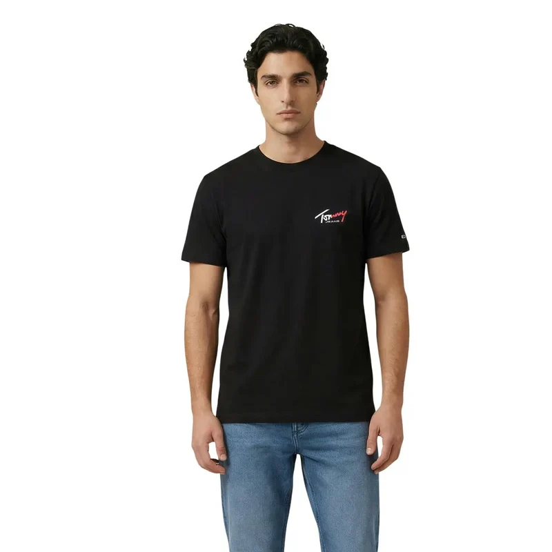 Tommy Hilfiger Jeans Herren T-Shirt Blau Bio-Baumwolle S