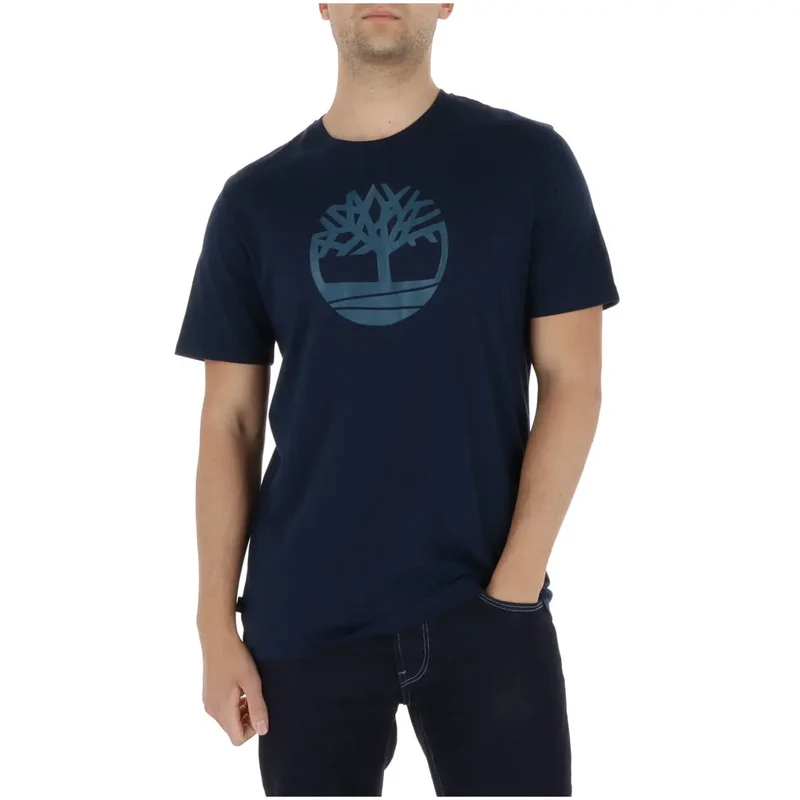 Timberland Herren T-Shirt Kamel Baumwolle Rundhals Druck TB0A2C2R