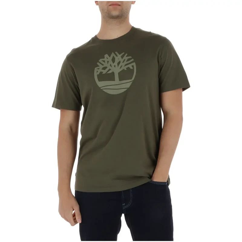 Timberland Herren T-Shirt Kamel Baumwolle Rundhals Druck TB0A2C2R