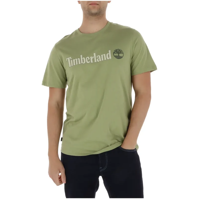 Timberland Herren Baumwoll-T-Shirt Kamel Rundhals Kurzarm