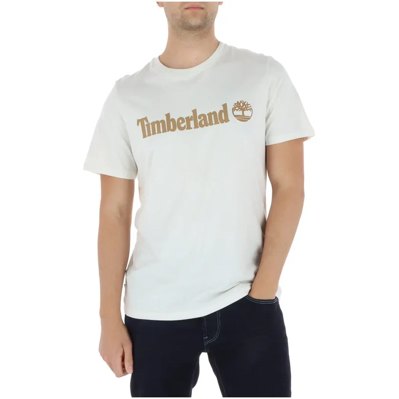 Timberland Herren Baumwoll-T-Shirt Kamel Rundhals Kurzarm