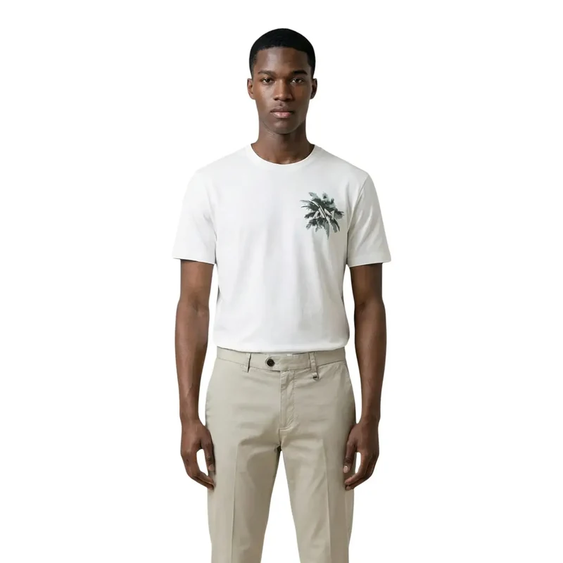 Antony Morato Herren T-Shirt Weiß bedruckt Baumwolle MMKS02632