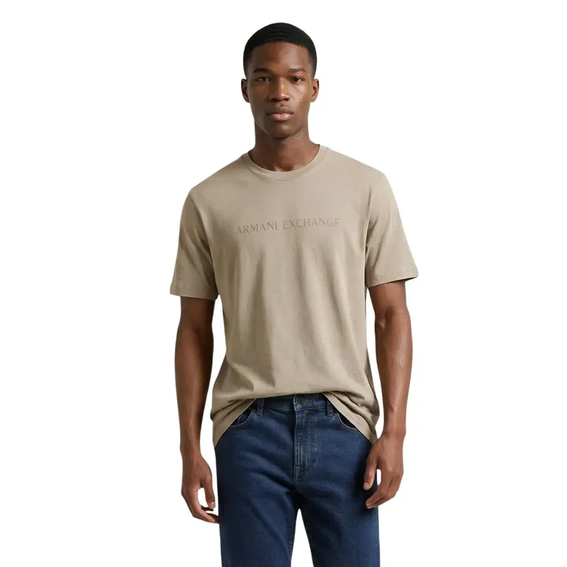 Armani Exchange Herren T-Shirt Blau 100% Baumwolle XM002467