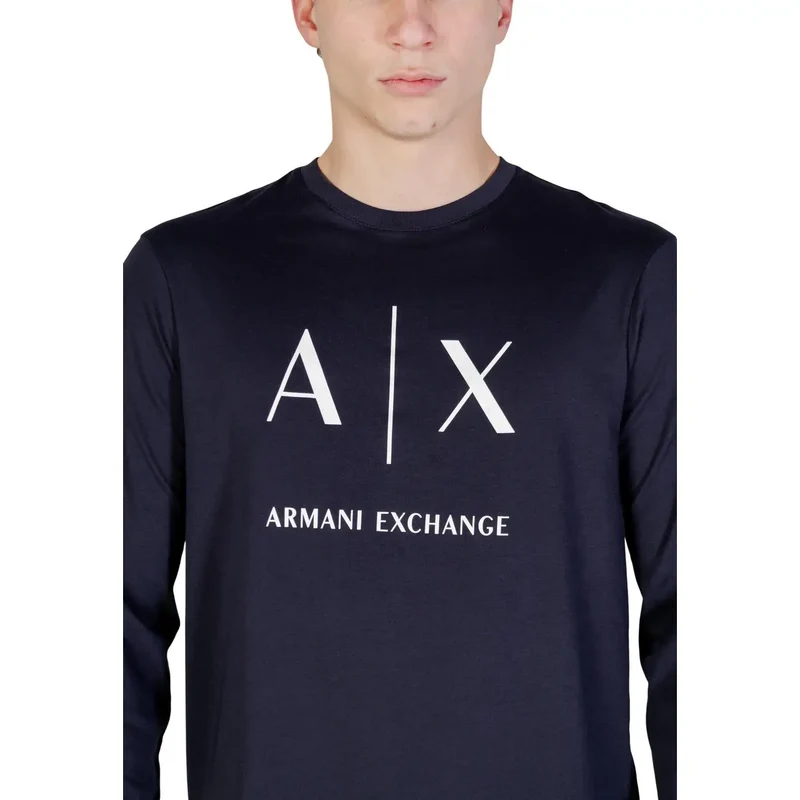 Armani Exchange Herren T-Shirt Blau Baumwolle Rundhals S