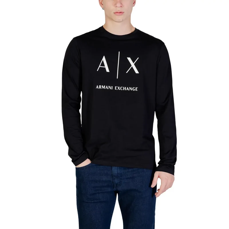 Armani Exchange Herren T-Shirt Blau Baumwolle Rundhals S