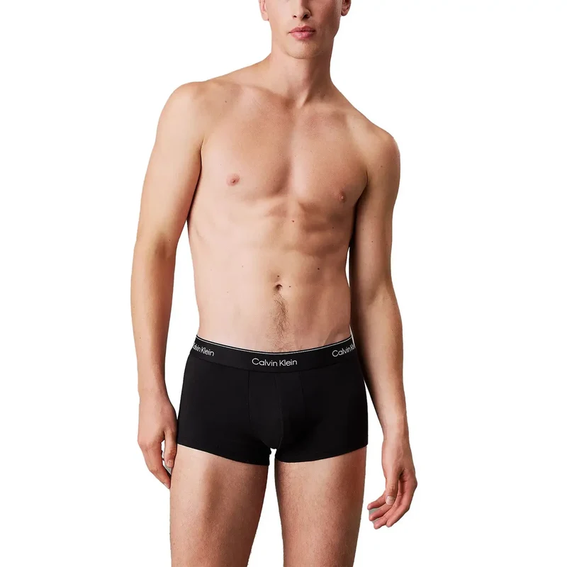 Calvin Klein Herren Unterwäsche Schwarz Print Baumwolle Elastan S