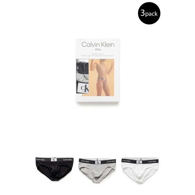 Calvin Klein Herren Weiße Baumwoll-Druck-Unterwäsche Slip 000NB3527A
