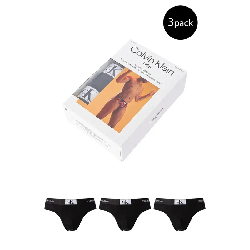 Calvin Klein Herren Weiße Baumwoll-Druck-Unterwäsche Slip 000NB3527A