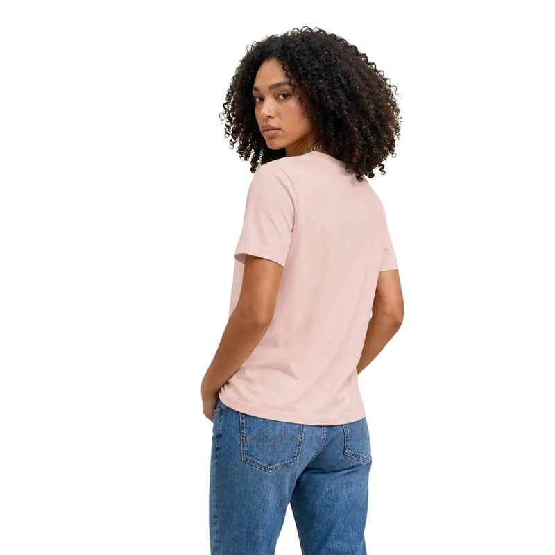 Calvin Klein Jeans Damen Pinkes Baumwoll-Shirt mit kurzem Ärmel