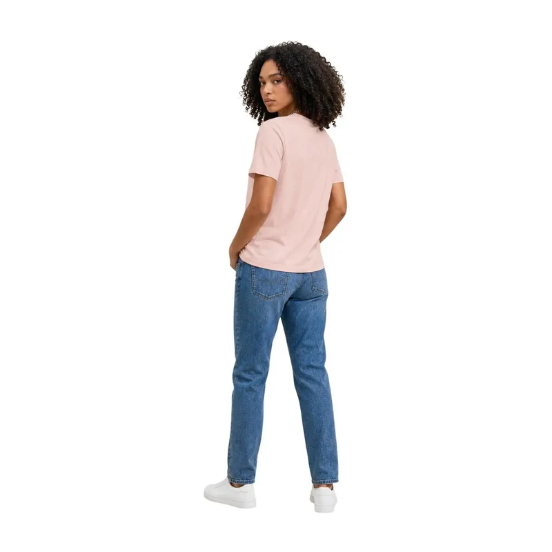Calvin Klein Jeans Damen Pinkes Baumwoll-Shirt mit kurzem Ärmel