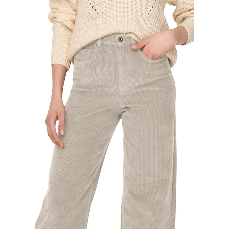 Only Damenbeige Baumwollhosen im Regular-Fit, Größe 28