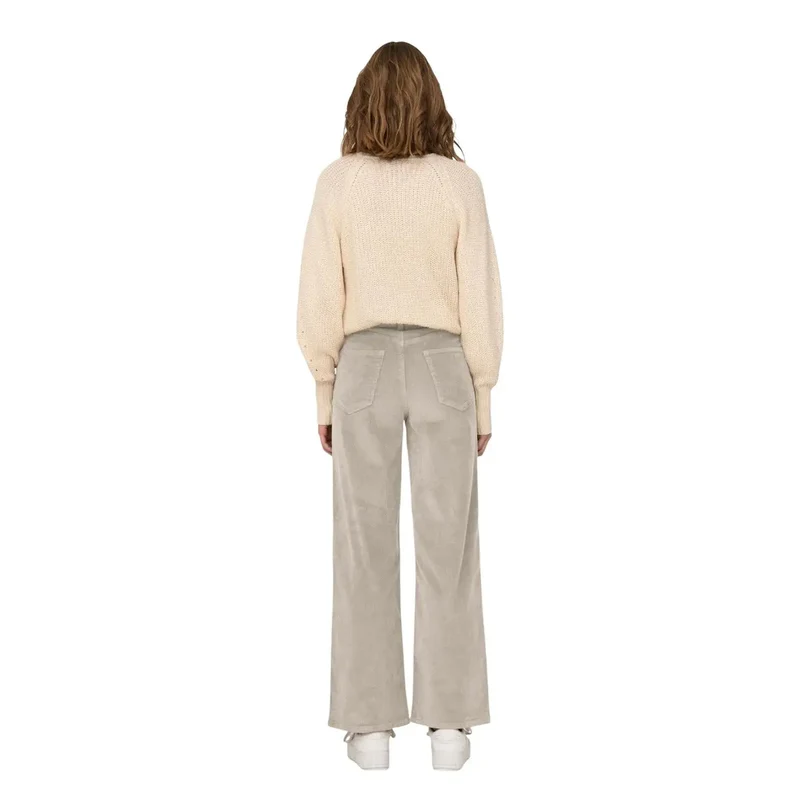 Only Damenbeige Baumwollhosen im Regular-Fit, Größe 28