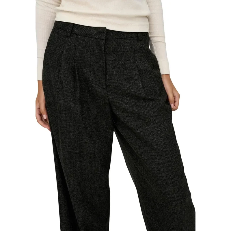 Jacqueline De Yong Damen Schwarze Hose mit Reißverschluss und Vordertasche
