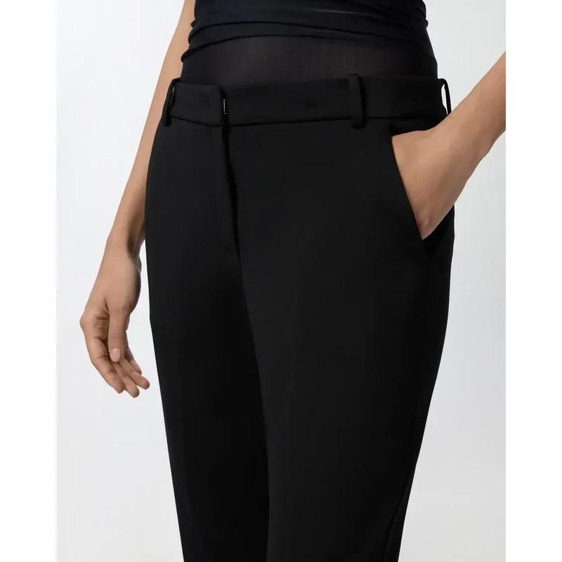 Pinko Damen schwarze Viskose-Hosen, schmal geschnitten, Frühling Sommer