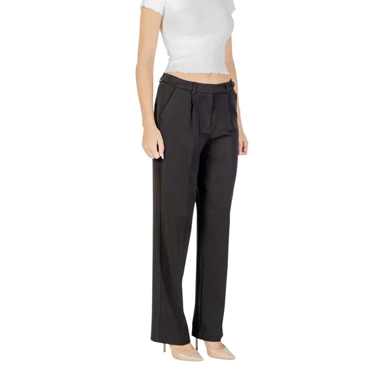 Only Damenhose Schwarz mit Reißverschluss, Knopfverschluss, Regular Fit 15351108