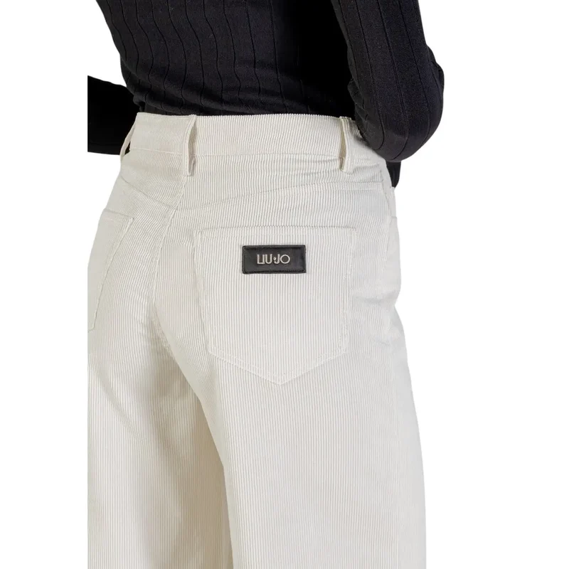 Liu Jo Damen weiße Baumwollhose mit Taschen