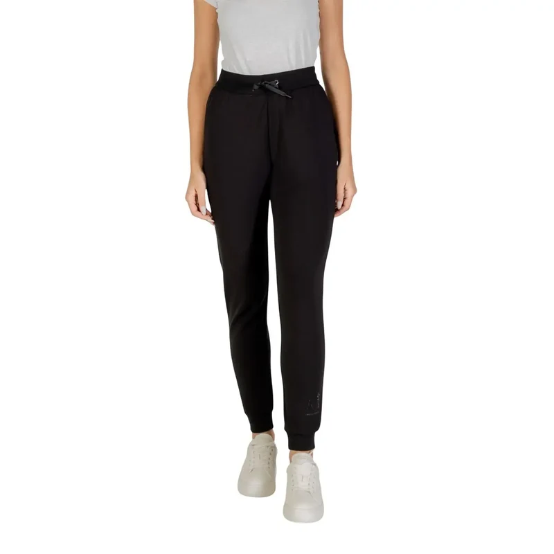Armani Exchange Damen-Schwarzhose mit Spitze vorne und Vorder­taschen