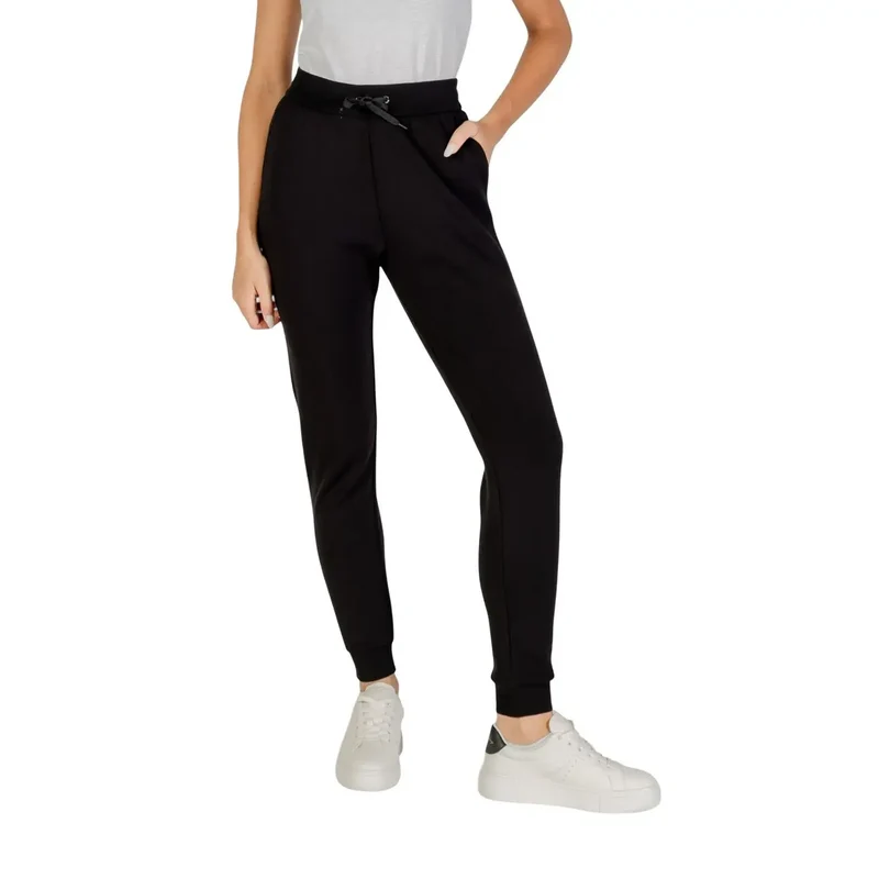 Armani Exchange Damen-Schwarzhose mit Spitze vorne und Vorder­taschen
